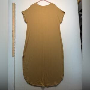 Time and Tru XL (16-18) Women's Camel Cap Sleeve Tunic maxi dress